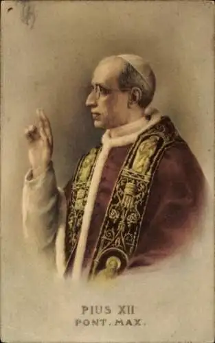 Präge Ak Papst Pius XII., Porträt