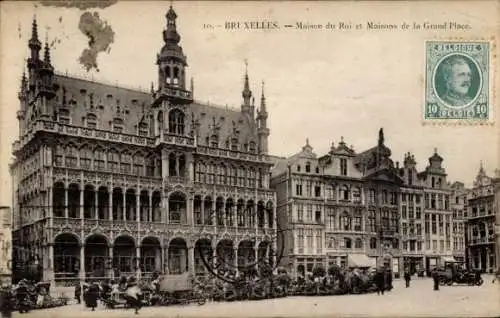 Ak Brüssel Brüssel, Maison du Roi und Maisons de la Grand Place