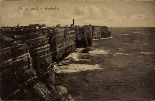 Ak Nordseeinsel Helgoland, Westseite