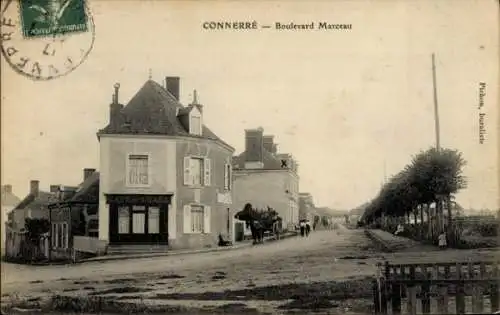 Ak Connerré Sarthe, Boulevard Marceau