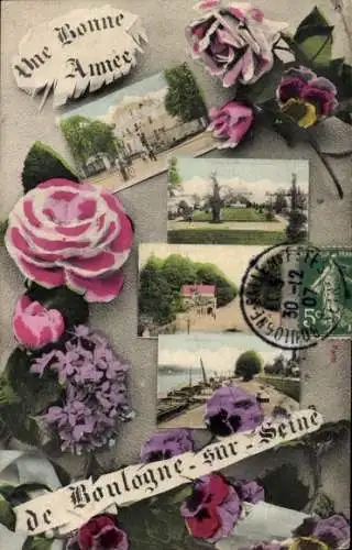 Ak Boulogne sur Seine Hauts de Seine, Blumen, Rosen, Teilansichten