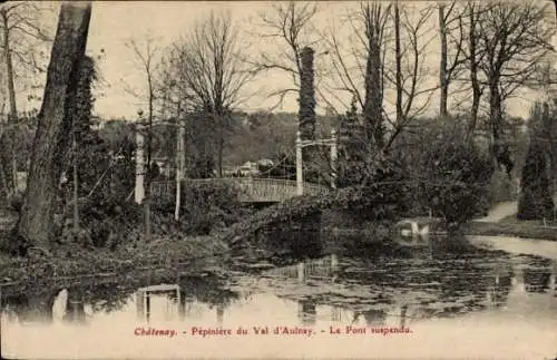 Ak Chatenay Hauts-de-Seine, Val d'Aulnay, Hängebrücke