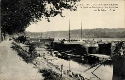 Ak Boulogne sur Seine Hauts de Seine, Quai de Boulogne