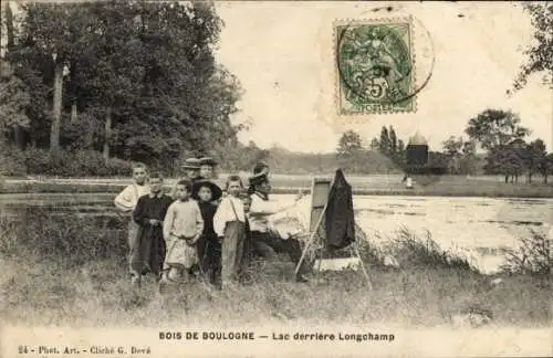 Ak Bois de Boulogne Hauts de Seine, hinter Longchamp