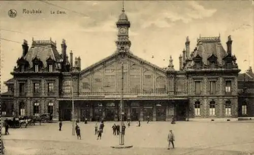 Ak Roubaix Nord, Bahnhof, Straßenseite