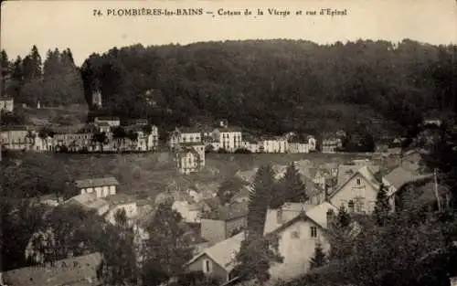 Ak Plombières les Bains Lothringen Vosges, Coteau de la Vierge, Rue d&#39;Epinal