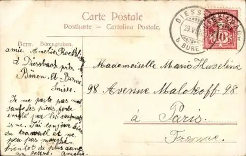 Künstler Ak Bern Stadt Schweiz, Bärengraben