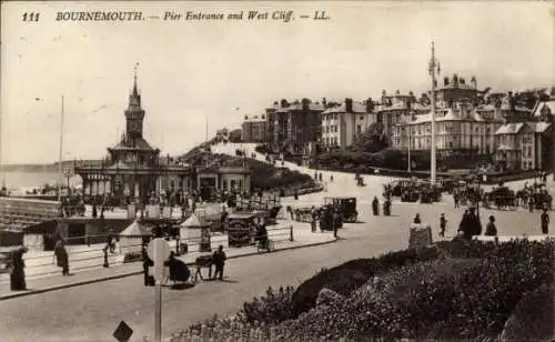 Ak Bournemouth Dorset England, Pier Entrance, West Cliff