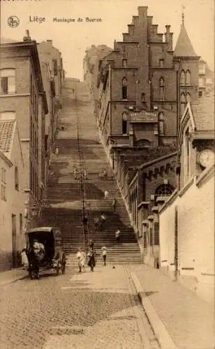 Ak Liège Lüttich Wallonien, Montagne de Bueren