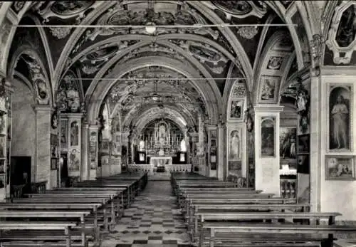 Ak Orselina Tessin Schweiz, Wallfahrtskirche Madonna del Sasso, Innenansicht