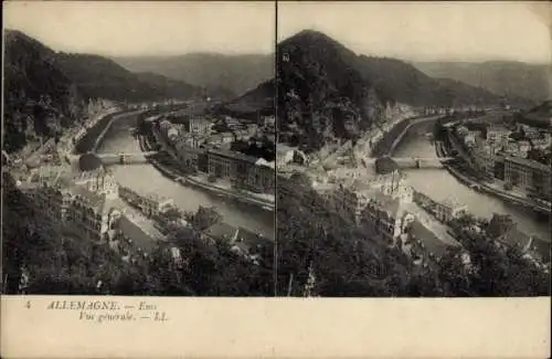 Stereo Ak Bad Ems an der Lahn, Panorama