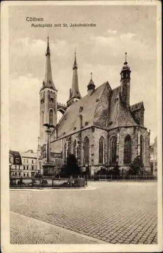Ak Cöthen Köthen in Anhalt, Marktplatz, St. Jakobskirche
