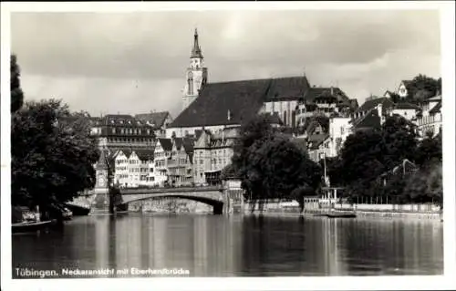 Ak Tübingen am Neckar, Neckaransicht, Eberhardbrücke