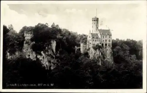 Ak Lichtenstein in Württemberg, Schloss Lichtenstein 817m ü. M.