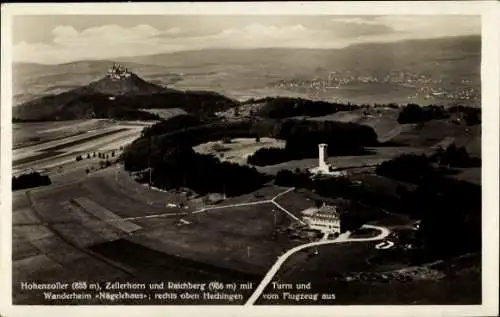 Ak Hechingen im Zollernalbkreis, Hohenzoller, Zellerhorn, Raichberg, Turm Wanderheim Nägelehaus