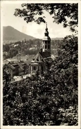 Ak Baden Baden am Schwarzwald, Teilansicht, Kirche