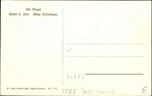 Ak Kaimt Zell an der Mosel, Altes Schulhaus, Boot