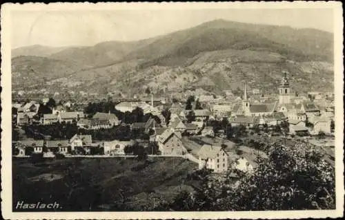 Ak Haslach im Kinzigtal Schwarzwald, Blick auf den Ort, Kirche