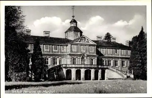 Ak Rastatt, Blick auf Schloss Favorite im Murgtal