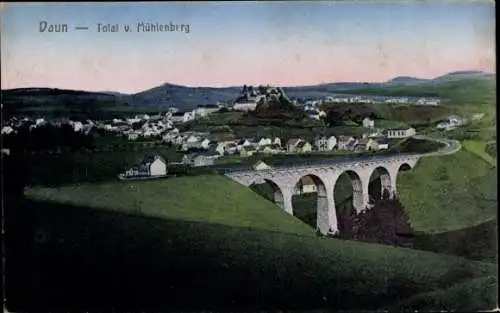 Ak Daun in der Eifel, Panorama