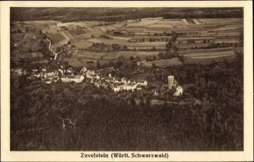 Ak Zavelstein im Schwarzwald Württemberg, Luftbild