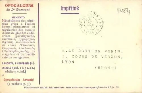 Ak Lyon Rhône, Opocalcium du Dr. Guersant, Docteur Morin