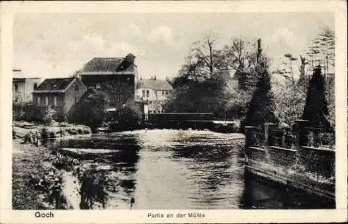 Ak Goch am Niederrhein, an der Mühle, Wehr