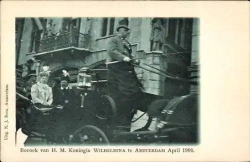 Ak Amsterdam Nordholland Niederlande, Besuch von Königin Wilhelmina im April 1900