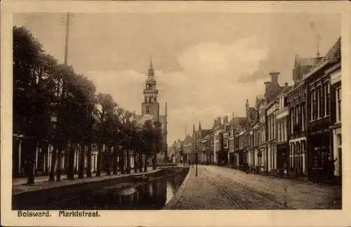 Ak Bolsward Fryslân Niederlande, Marktstraat