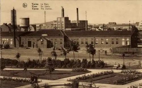 Ak Ypres Ypern Westflandern, Bahnhof