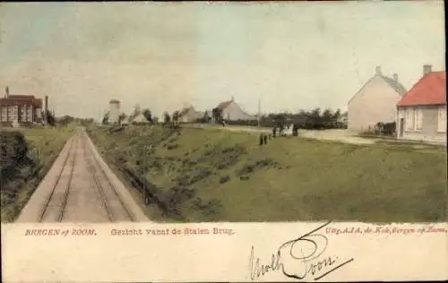 Ak Bergen op Zoom Nordbrabant Niederlande, Blick von der Stahlbrücke