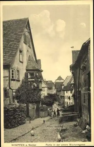 Ak Bad Wimpfen am Neckar, Untere Blauturmgasse