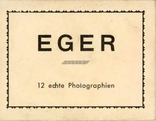 Set von 12 Fotos im Umschlag, Eger im Sudetenland