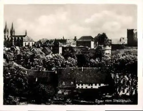 Set von 12 Fotos im Umschlag, Eger im Sudetenland