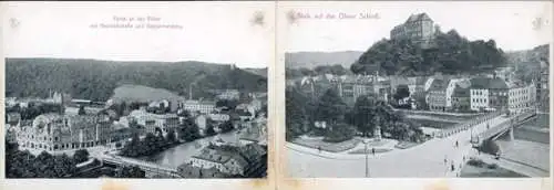 Set von 30 Bildern der Stadt Greiz in Thüringen im historischen Album