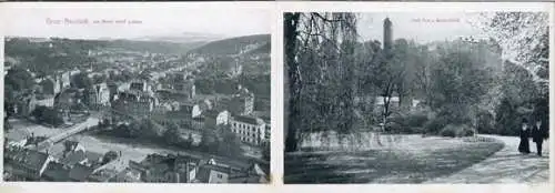 Set von 30 Bildern der Stadt Greiz in Thüringen im historischen Album