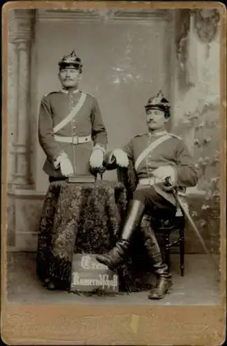 Kabinett Foto Metz Moselle, Zwei deutsche Soldaten in Uniformen