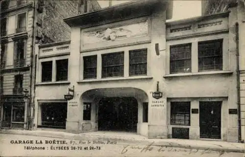 Ak Paris VIIIe Élysée, Garage la Boétie, Rue la Boétie