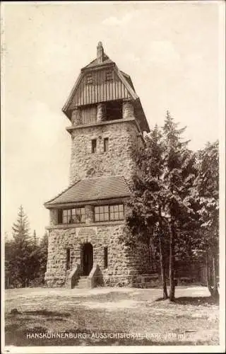 Ak Nationalpark Harz, Hanskühnenburg, Aussichtsturm