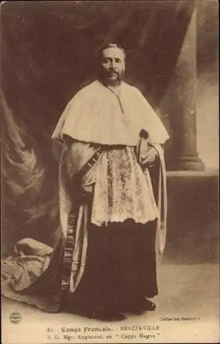 Ak Brazzaville Französisch Kongo, S.G. Mgr. Augouard, Archeveque, Cappa Magna