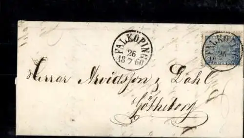 Michel Nr. 8 "Fallköping 1869", kompletter Faltbrief