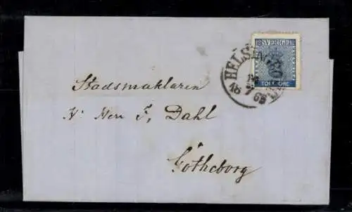 Michel Nr. 8 "Helsingborg 1865", kompletter Faltbrief