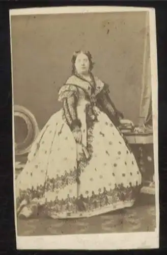 CdV Portrait Isabella II. Königin von Spanien, geb. v. Bourbon und Bourbon-Zwei-Sizilien