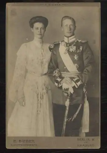 Cabinet Foto Kronprinz Wilhelm von Preußen u. Kronprinzessin Cecilie, geb. von Mecklenburg