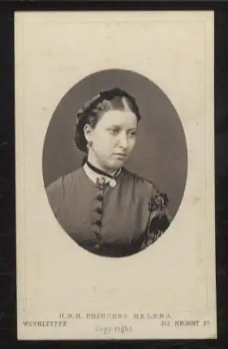 CdV Portrait Prinzessin Helena v. Schleswig-Holstein-Sonderburg-Glücksburg, geb. v. Großbritannien