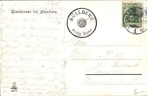 Ak Hamburg Altona Blankenese, Süllberg, Nachtansicht, Gasthaus