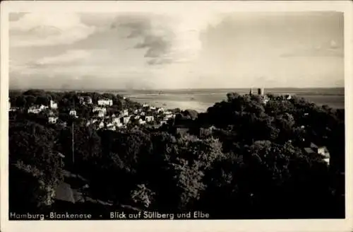 Ak Hamburg Altona Blankenese, Blick auf Süllberg und Elbe