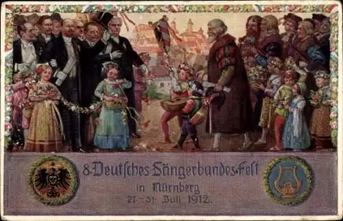 Künstler Ak Durst, J., Nürnberg in Mittelfranken, 8. Deutsches Sängerbundesfest 1912