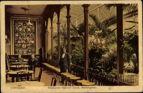 Ak Dortmund im Ruhrgebiet, Restaurant Heinrich Stade, Wintergarten