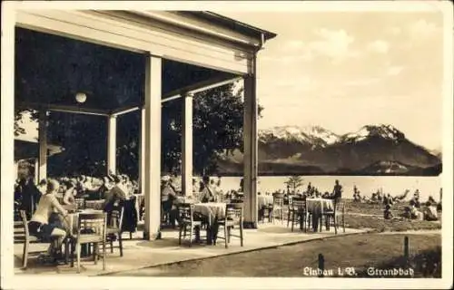 Ak Lindau am Bodensee Schwaben, Strandbad